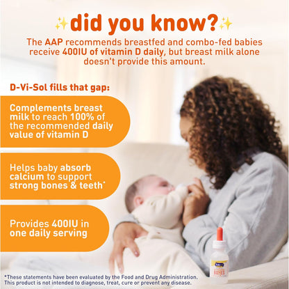 Gluten-free baby vitamin D supplement drops