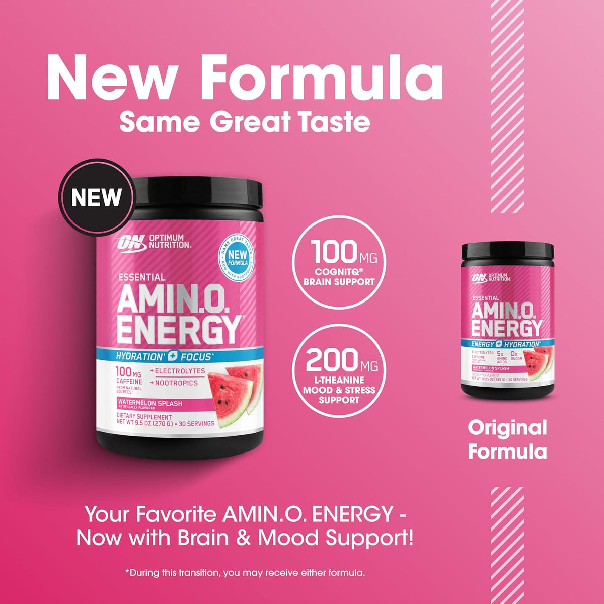 Amino Energy Watermelon powder with focus support