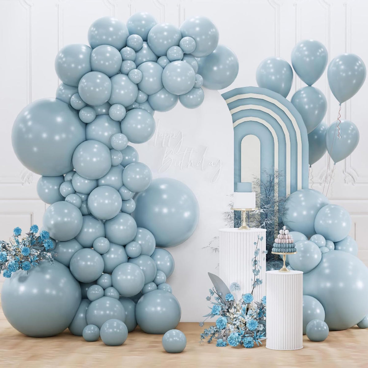 Light blue and aqua latex balloons for party decor