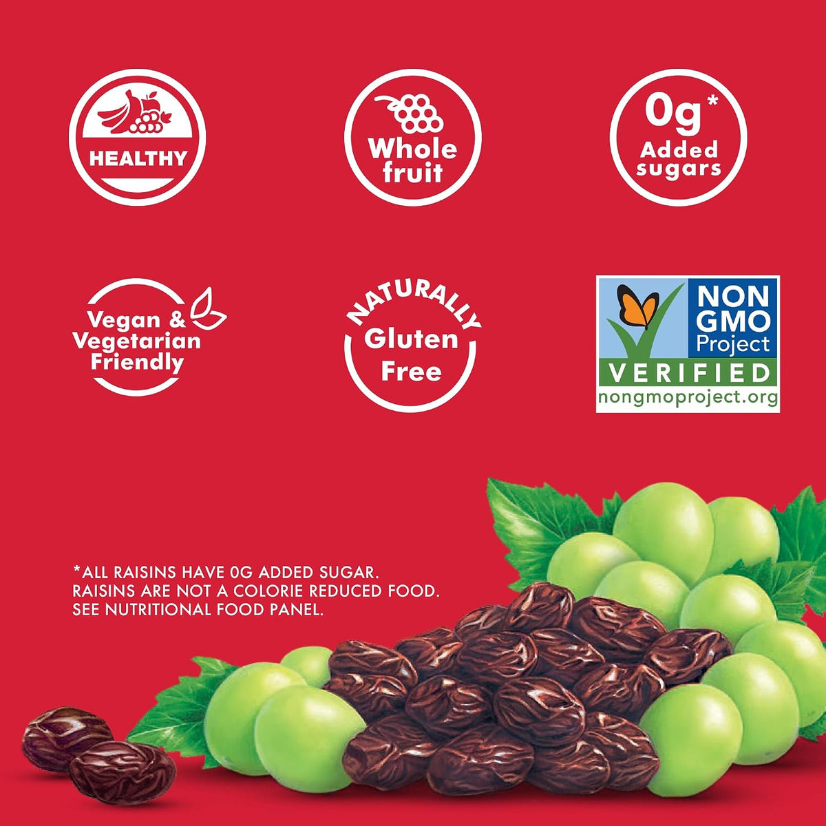 Non-GMO Sun-Maid dried raisins pack