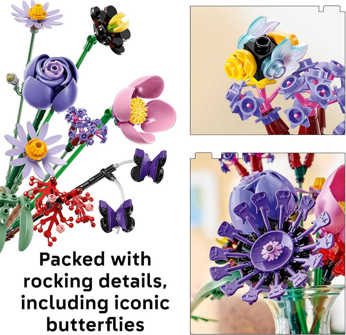 LEGO purple floral display set for ages 9 and up