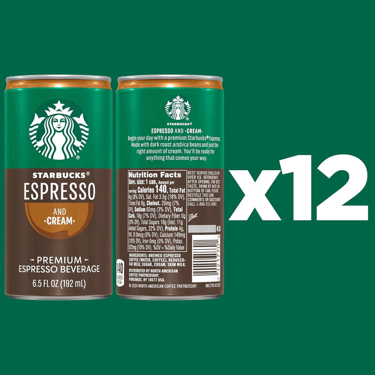 Starbucks Espresso and Cream 6.5 fl oz can