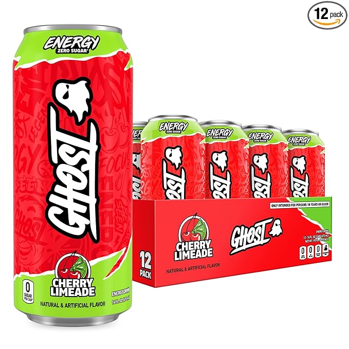 GHOST Cherry Limeade zero sugar energy drink 12-pack