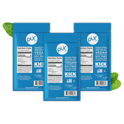 PUR xylitol chewing gum three pack 55 count bags