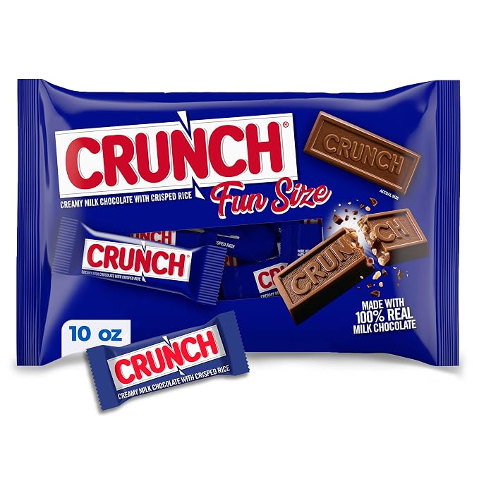 CRUNCH fun size milk chocolate candy bars 10 oz bag