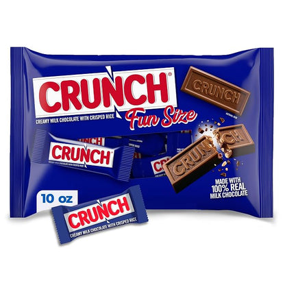 CRUNCH fun size milk chocolate candy bars 10 oz bag