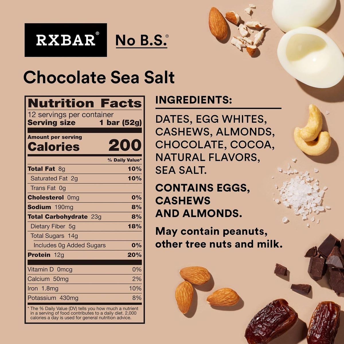 Chocolate Sea Salt RXBAR snack bar packaging
