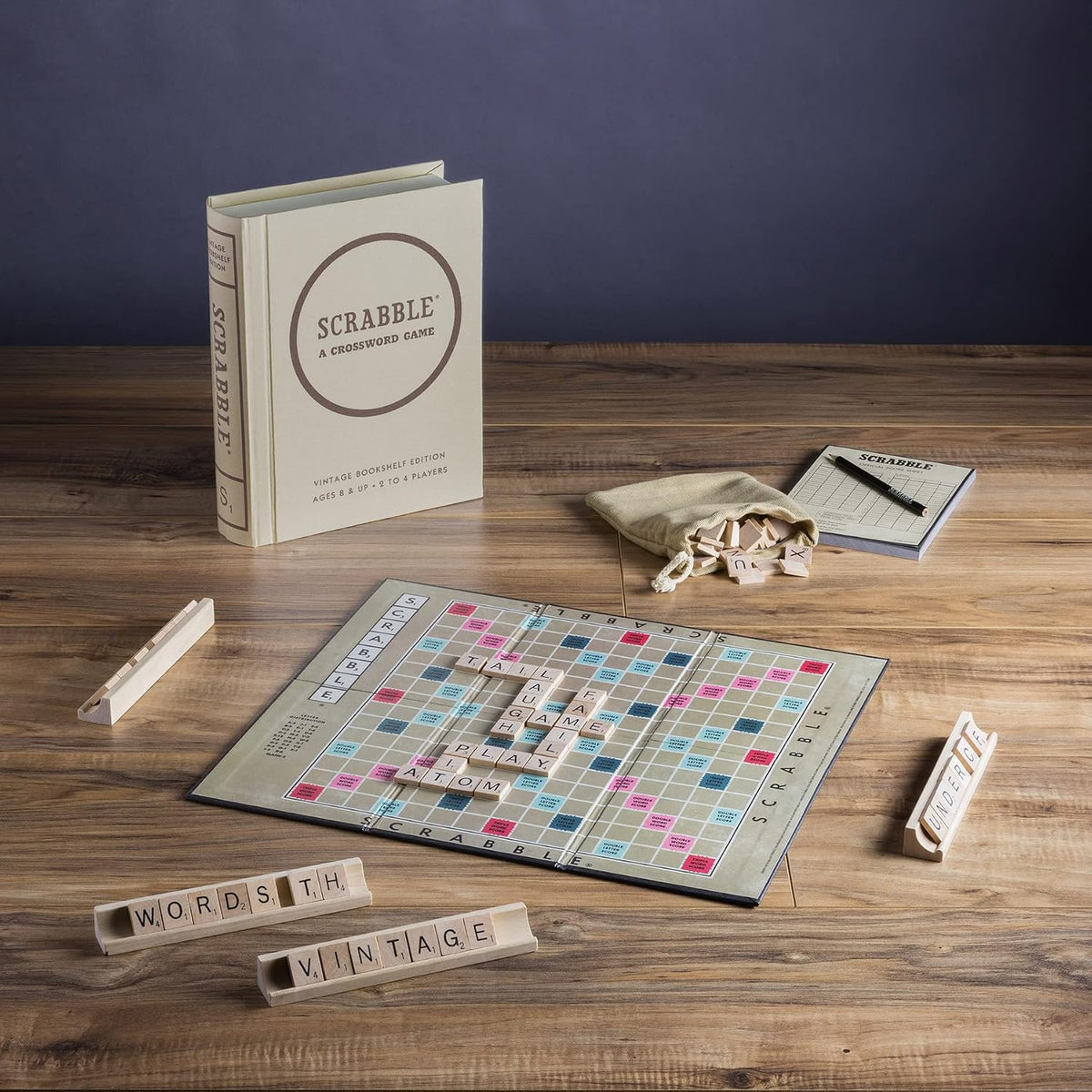 Collectible Scrabble board game with vintage artwork