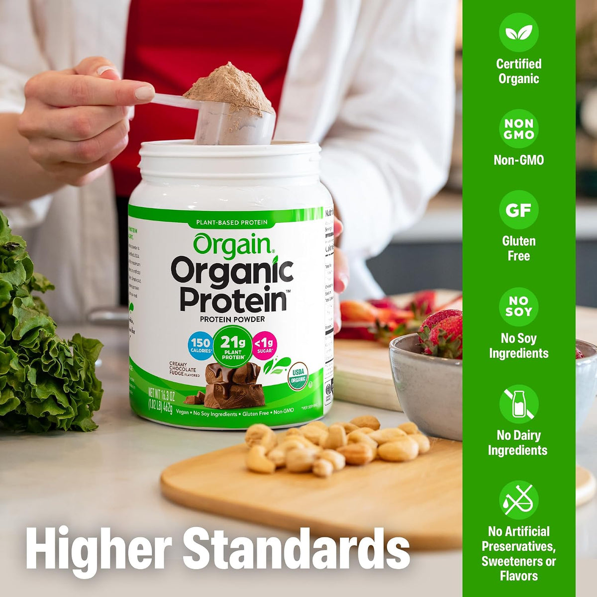 Orgain vegan protein powder no lactose ingredients