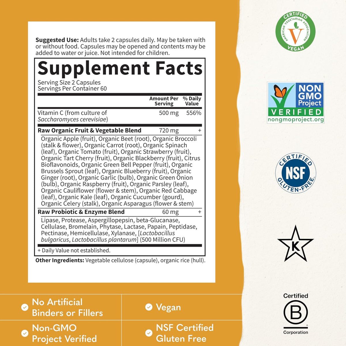 Garden of Life whole food vitamin C supplement bottle