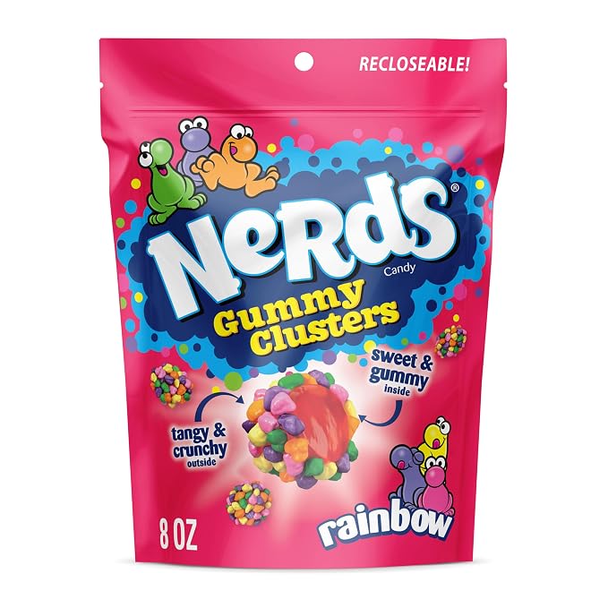 Nerds rainbow gummy clusters candy 8 oz bag