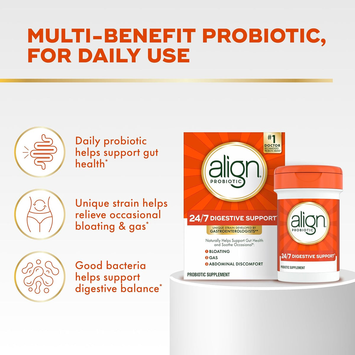 Align probiotic capsules with Bifidobacterium 35624