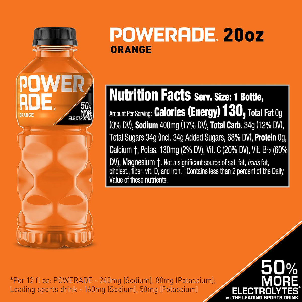 Orange POWERADE bottled electrolyte drink multipack