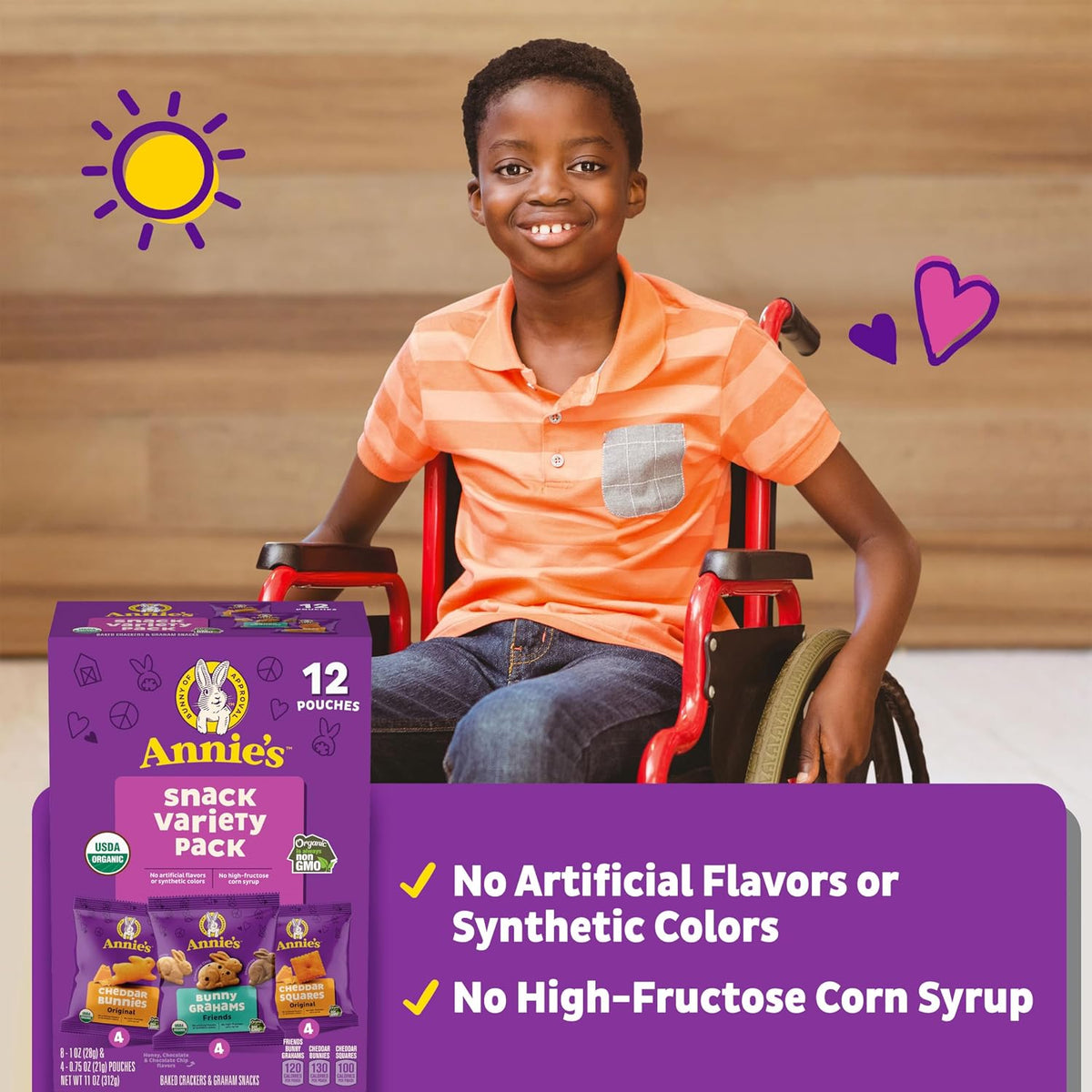 Annie's Homegrown organic cracker variety pack for lunchboxes