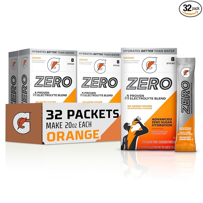 Gatorade Zero Sugar Orange powder container