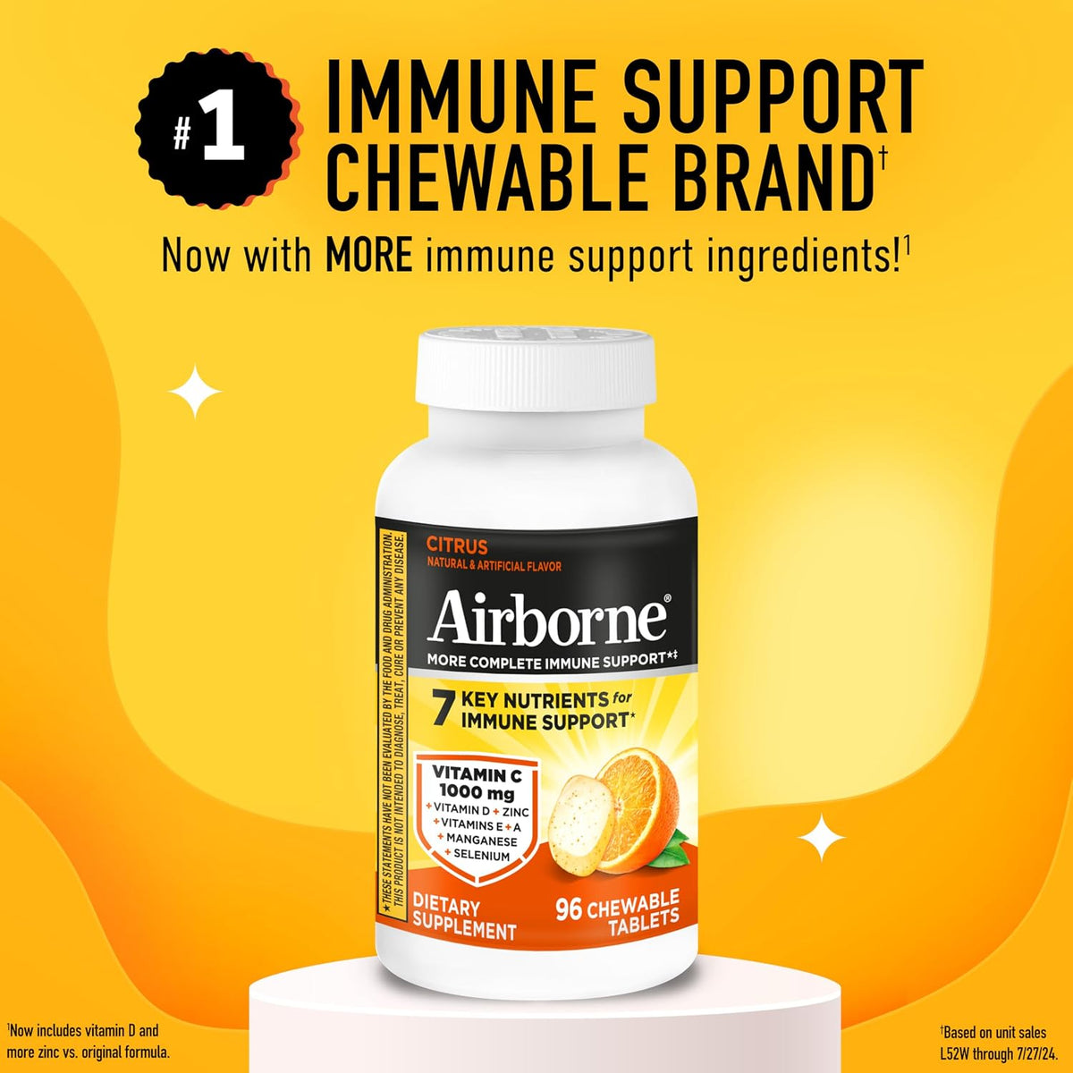Citrus chewable Vitamin C tablets by Airborne