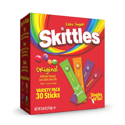 Skittles drink mix 30 packet variety pack box