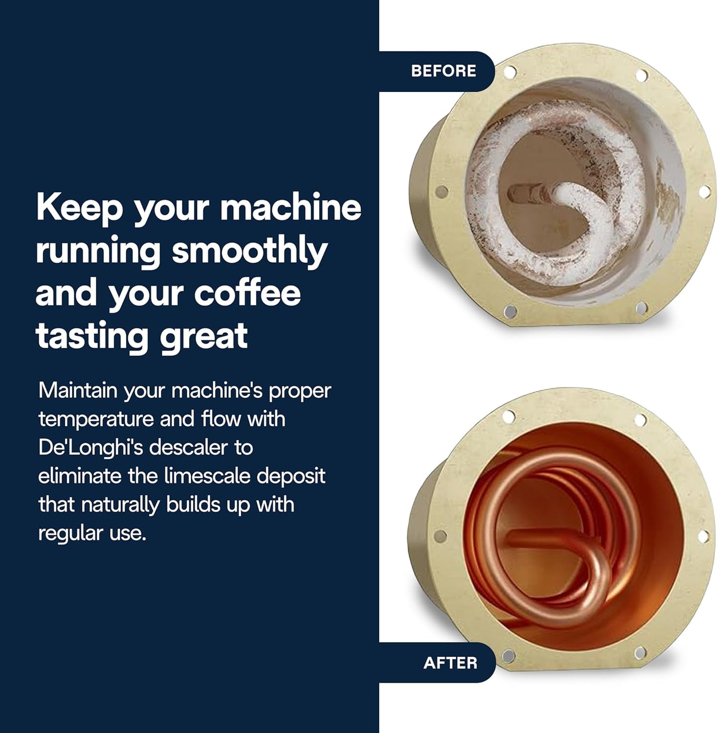 Visit the De'Longhi Store — De'Longhi EcoDecalk Descaler, Eco-Friendly Universal Descaling Solution for Coffee & Espresso Machines, 2-Pack (1 use per pack)