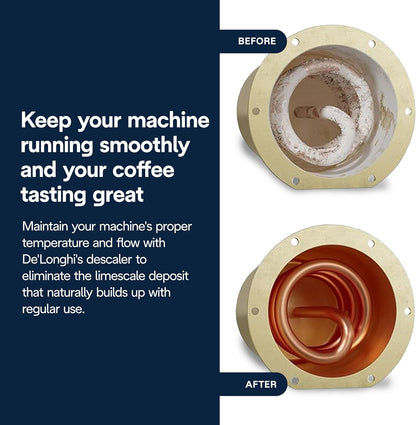 Visit the De'Longhi Store — De'Longhi EcoDecalk Descaler, Eco-Friendly Universal Descaling Solution for Coffee & Espresso Machines, 2-Pack (1 use per pack)