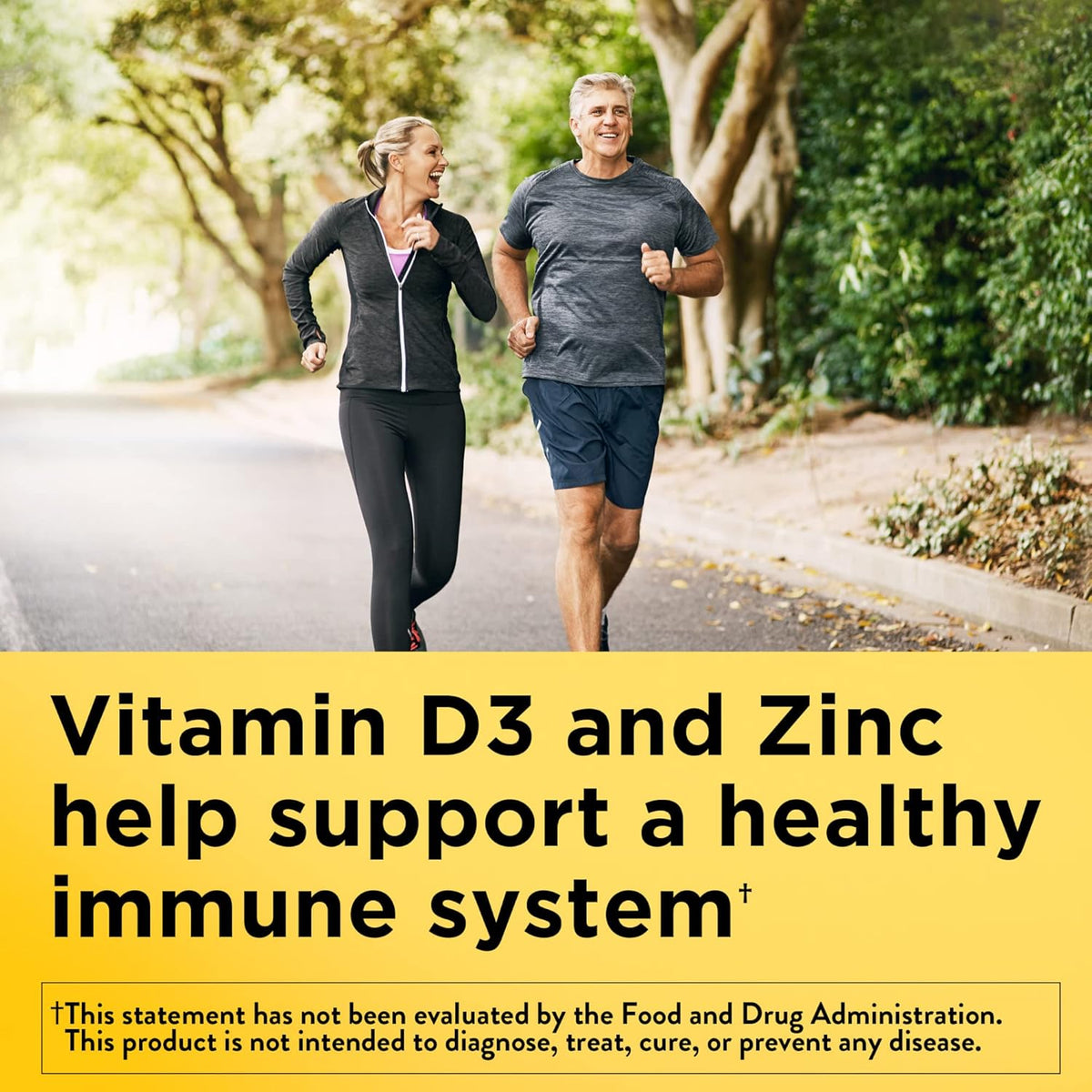 Calcium magnesium zinc and Vitamin D3 supplement bottle