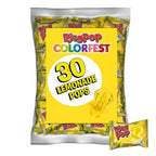 Individually wrapped yellow wearable candy rings