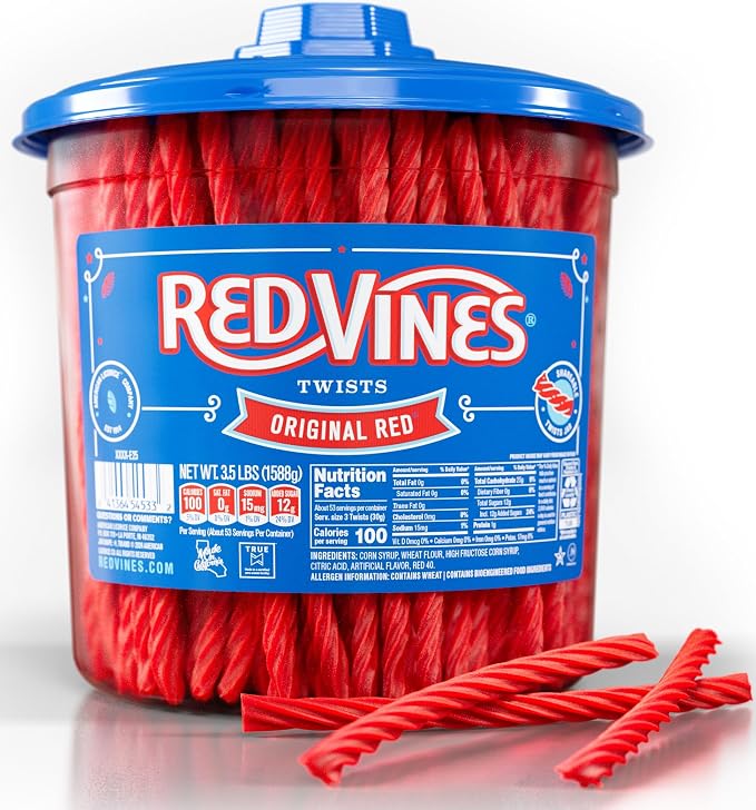 Red Vines Original Red Licorice Candy 3.5 lb jar