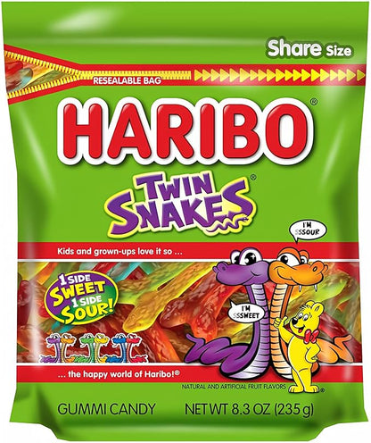 HARIBO Twin Snakes sweet and sour gummy candy bag