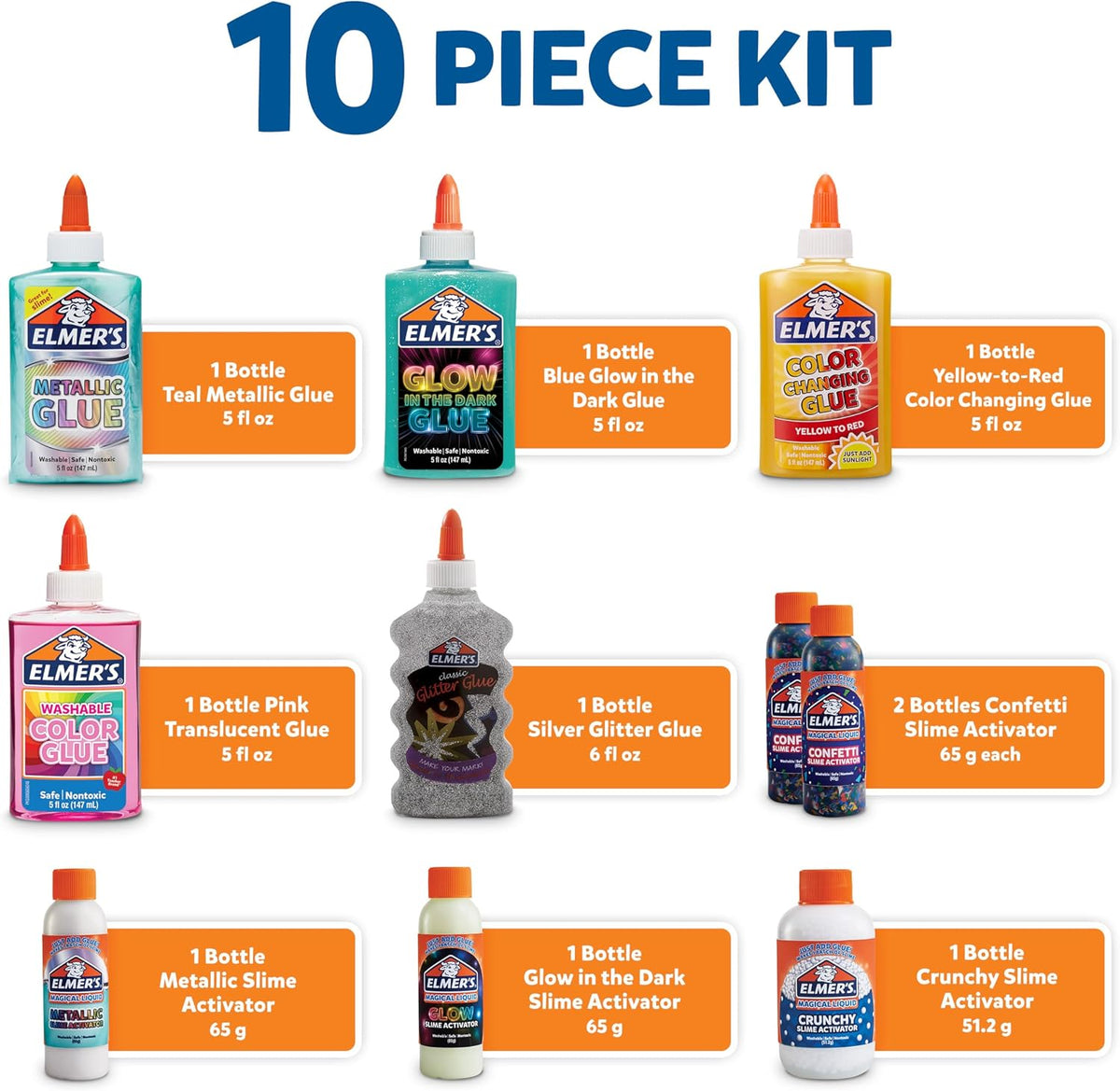 Kids slime making craft supplies by Elmer's