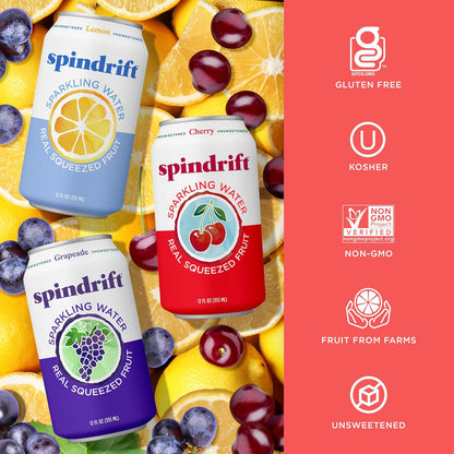 Assorted Spindrift Americana sparkling water cans