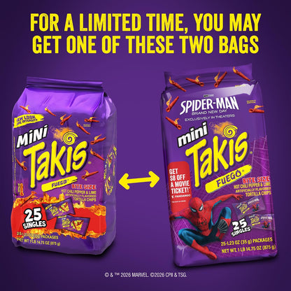 Takis spicy rolled tortilla chips multipack packaging