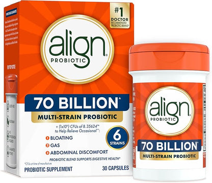 Align 70 Billion CFU probiotic capsules bottle