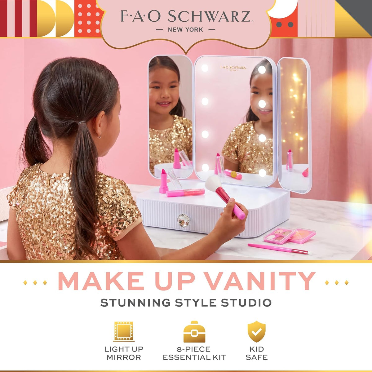 Included eyeshadow blush lipstick and lip gloss set