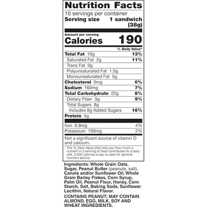 Peanut butter biscuit sandwich snack close up