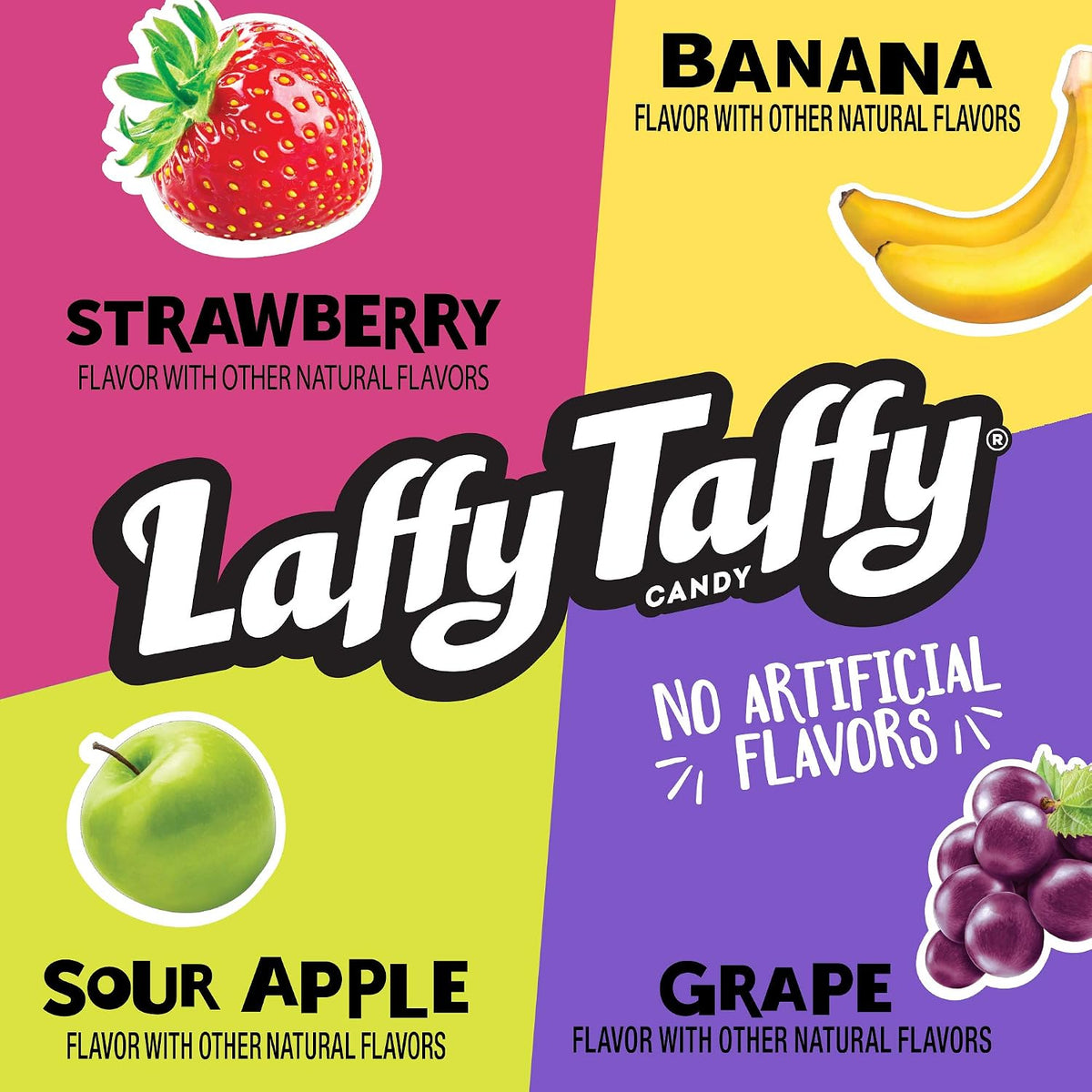 Laffy Taffy strawberry banana green apple grape candy