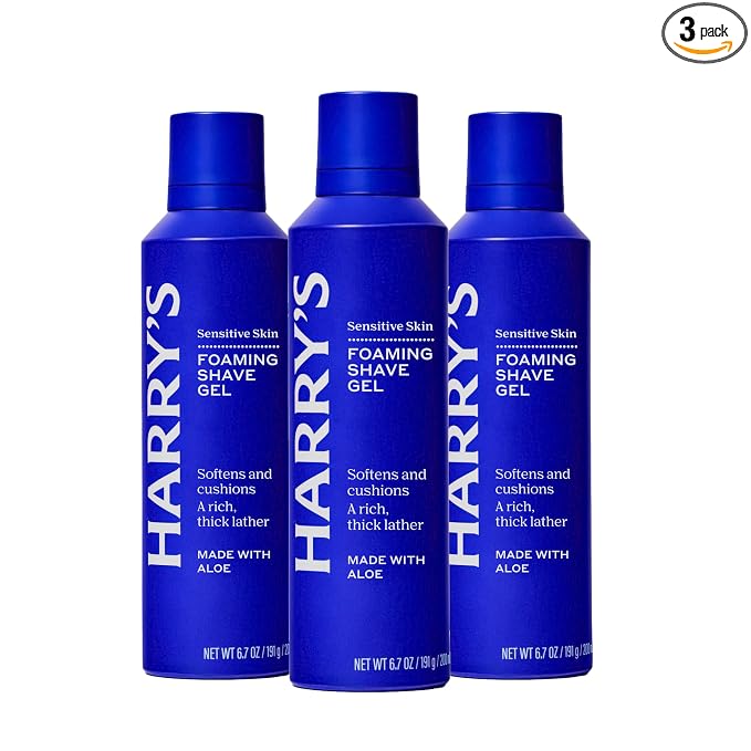 Harry's Foaming Shave Gel for Men with Aloe 3 pack