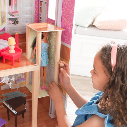 Interior rooms of KidKraft wooden mansion dollhouse