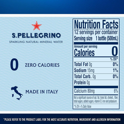 S.Pellegrino carbonated mineral water bottles