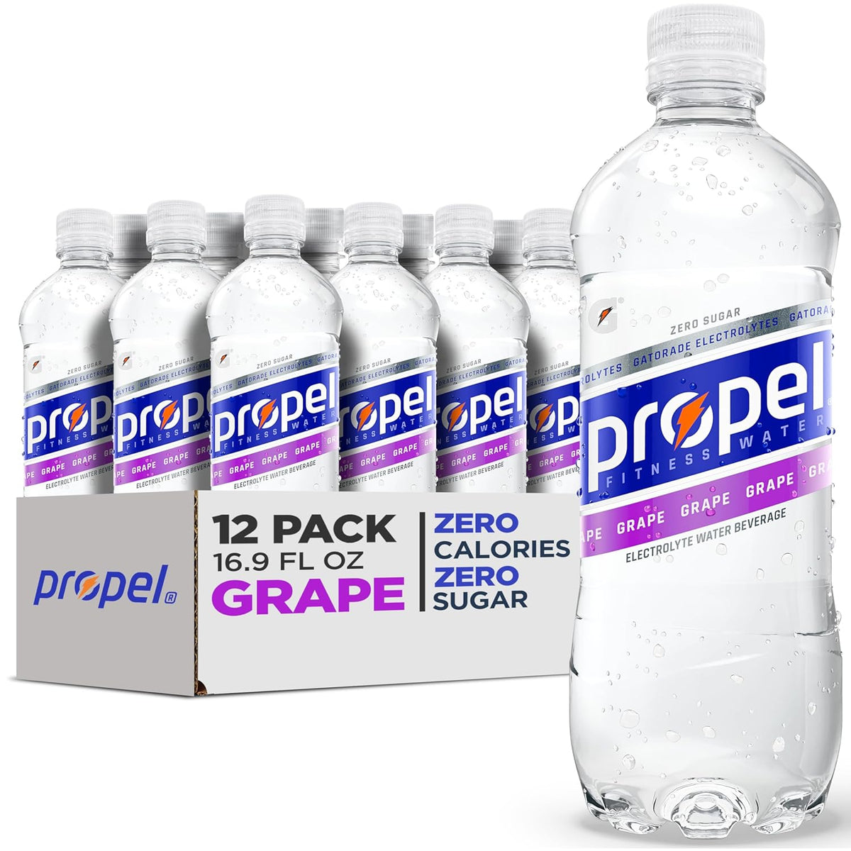 Propel zero calorie grape sports drink bottles