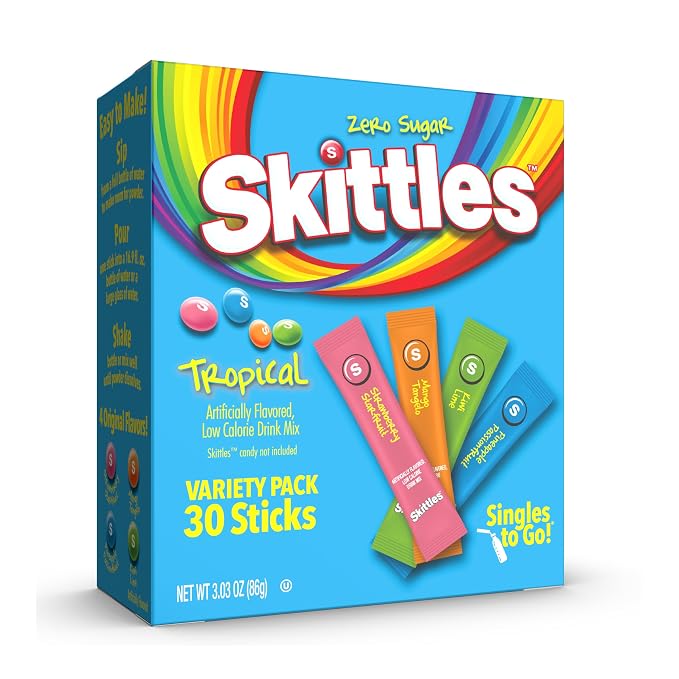 SINGLES TO GO! Skittles tropical drink mix 30 packets