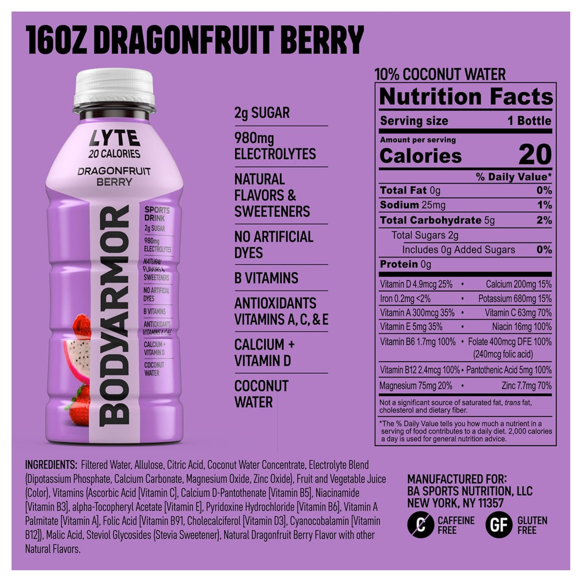 Low calorie BODYARMOR LYTE sports drink 16 oz