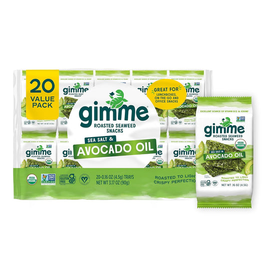 Organic seaweed snack with avocado oil and sea salt