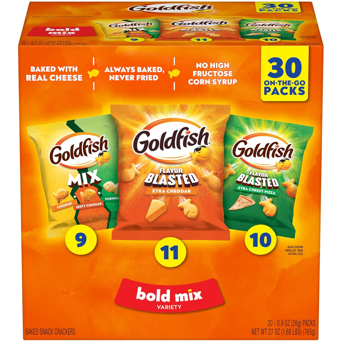 Goldfish 1 oz snack cracker packs variety box