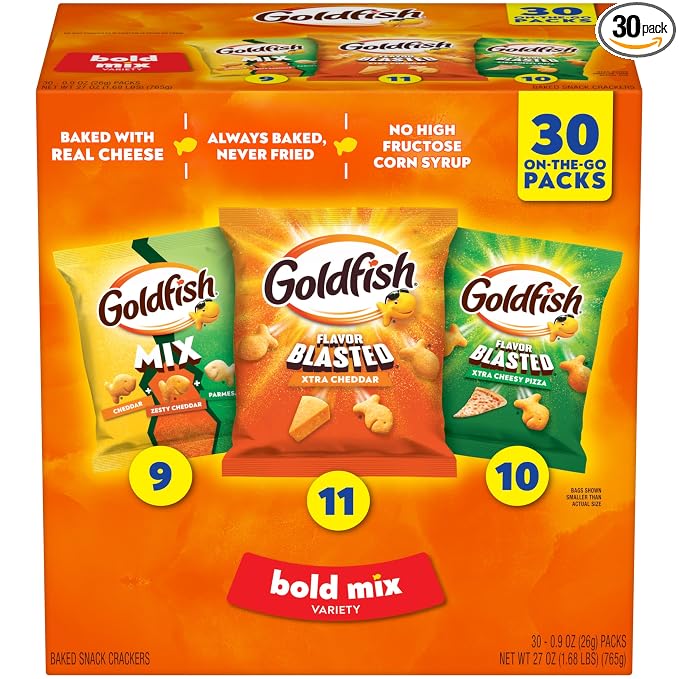 Goldfish Bold Mix Variety Pack 30 count box