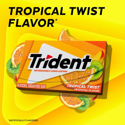 Sugar-free tropical fruit chewing gum by Trident