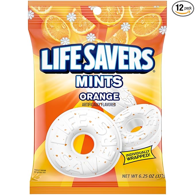 Life Savers orange mints individually wrapped candy box