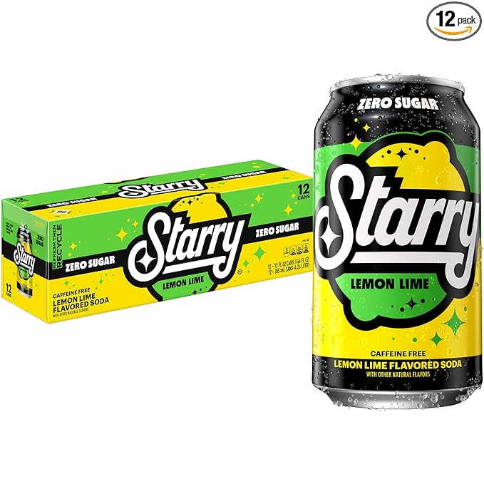 Starry Zero Sugar Lemon Lime Soda 12-pack cans