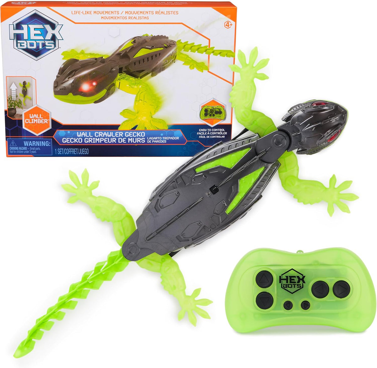 Realistic robot gecko toy with LED eyes
