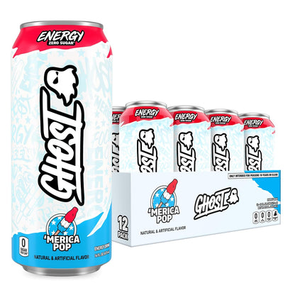 GHOST Merica Pop energy drink 16 oz cans