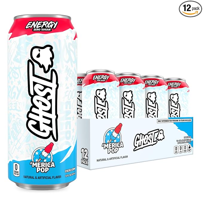 GHOST Energy Drink zero sugar Merica Pop 12-pack
