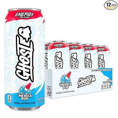 GHOST Energy Drink zero sugar Merica Pop 12-pack